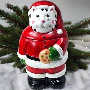 Vintage Coco Dowley Santa Claws Kitty Cat Cookie Jar-Santa Claus See Pics